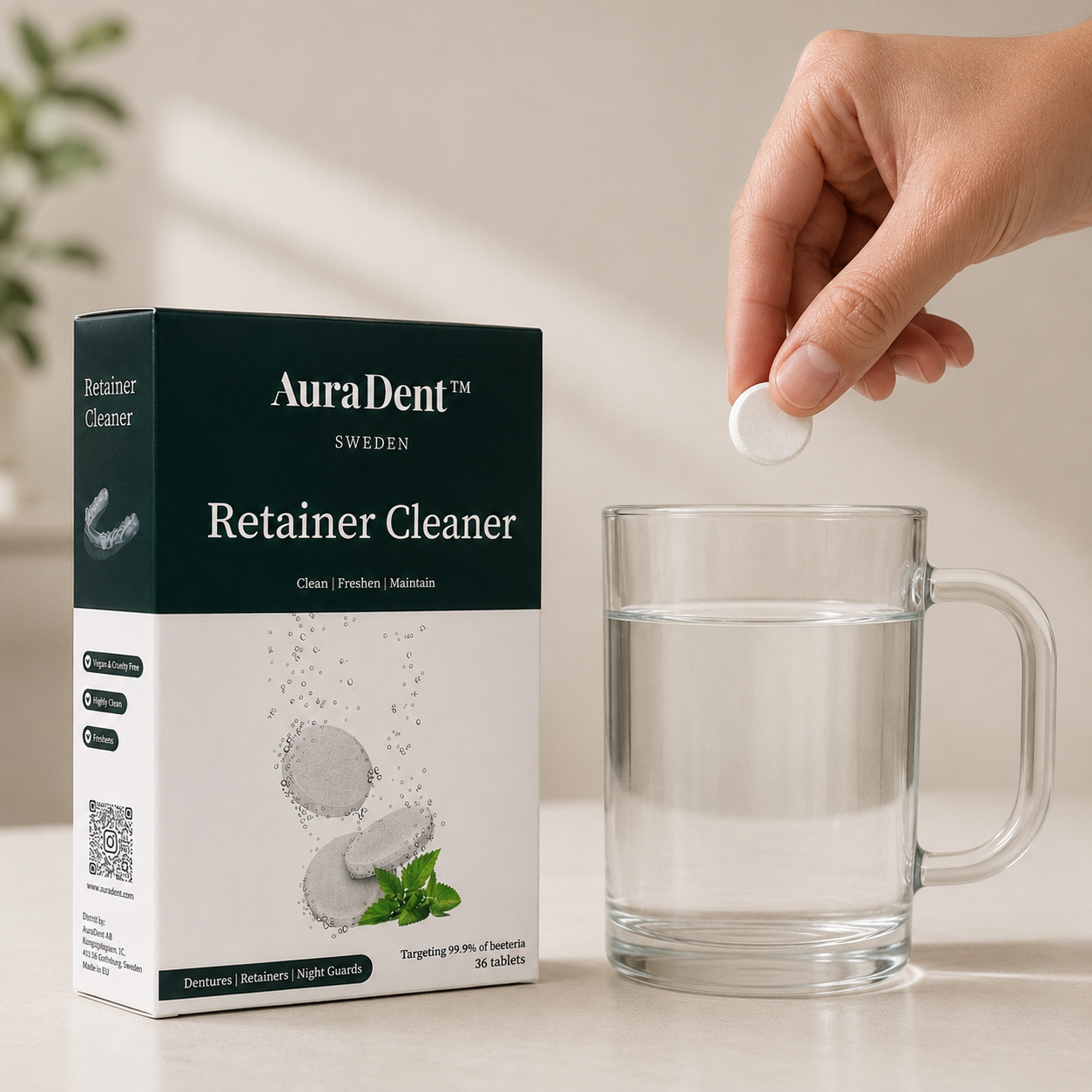 AuraDent™ Aligner Cleaner 36 tabletter